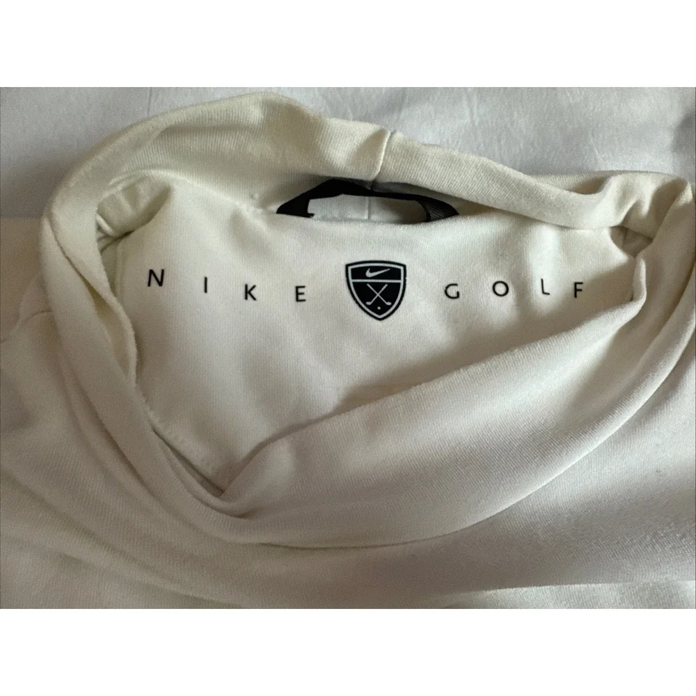 Vintage Nike Golf Dri-FIT UV Mock Neck Shirt Men's Off White Short Sleeve XL